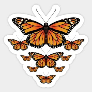 Monarch butterflies in formation Sticker